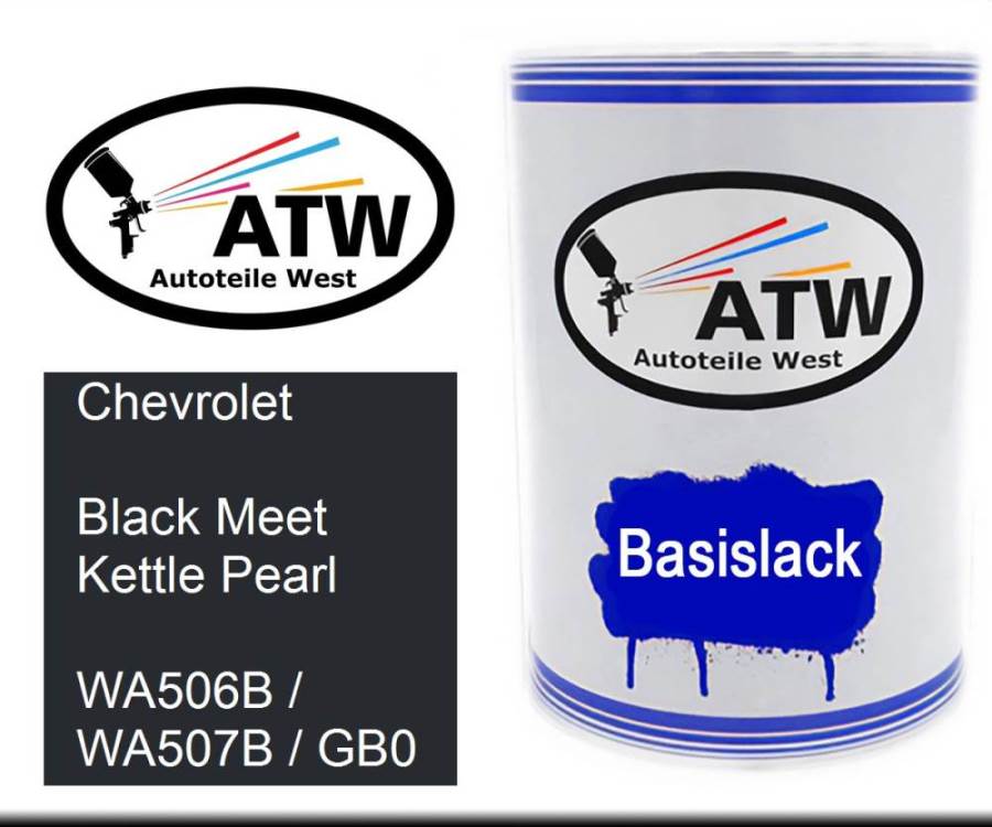Chevrolet, Black Meet Kettle Pearl, WA506B / WA507B / GB0: 500ml Lackdose, von ATW Autoteile West.